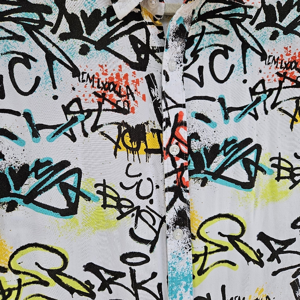 Guess Graffiti Button-down Shirt Small - Picture 3 of 6